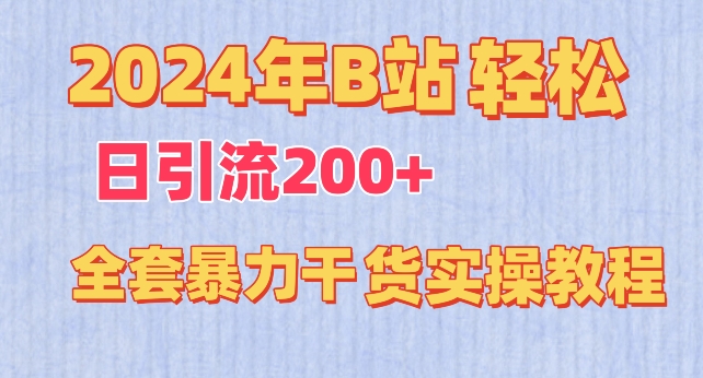 2024年B站轻松日引流200+的全套暴力干货实操教程-网创资源库