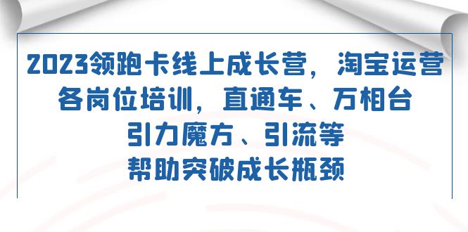 2023领跑·卡 线上成长营 淘宝运营各岗位培训 直通车 万相台 引力魔方 引流-网创资源库