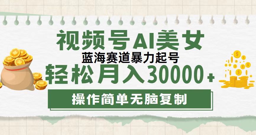 视频号AI美女跳舞，轻松月入30000+，蓝海赛道，流量池巨大，起号猛-网创资源库