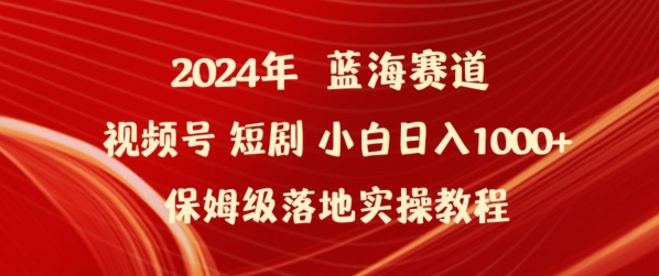 2024年视频号短剧新玩法小白日入1000+保姆级落地实操教程-网创资源库